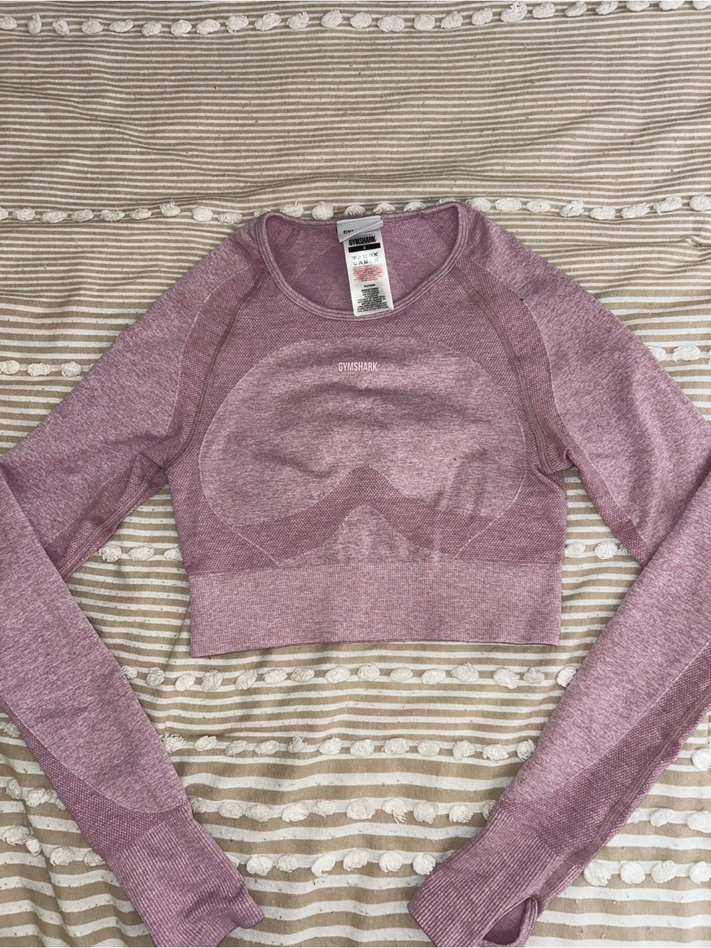 Gymshark Seamless Crop Long Sleeve Top in Mauve